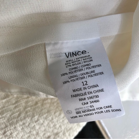 Vince Sheath Dress Textured Snake Print 3/4 Length Sleeves Mod Retro White sz 12 - Picture 10 of 11